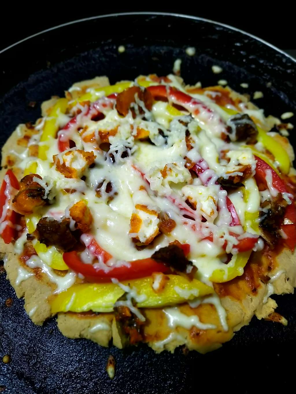 cheese loaded soya pizza