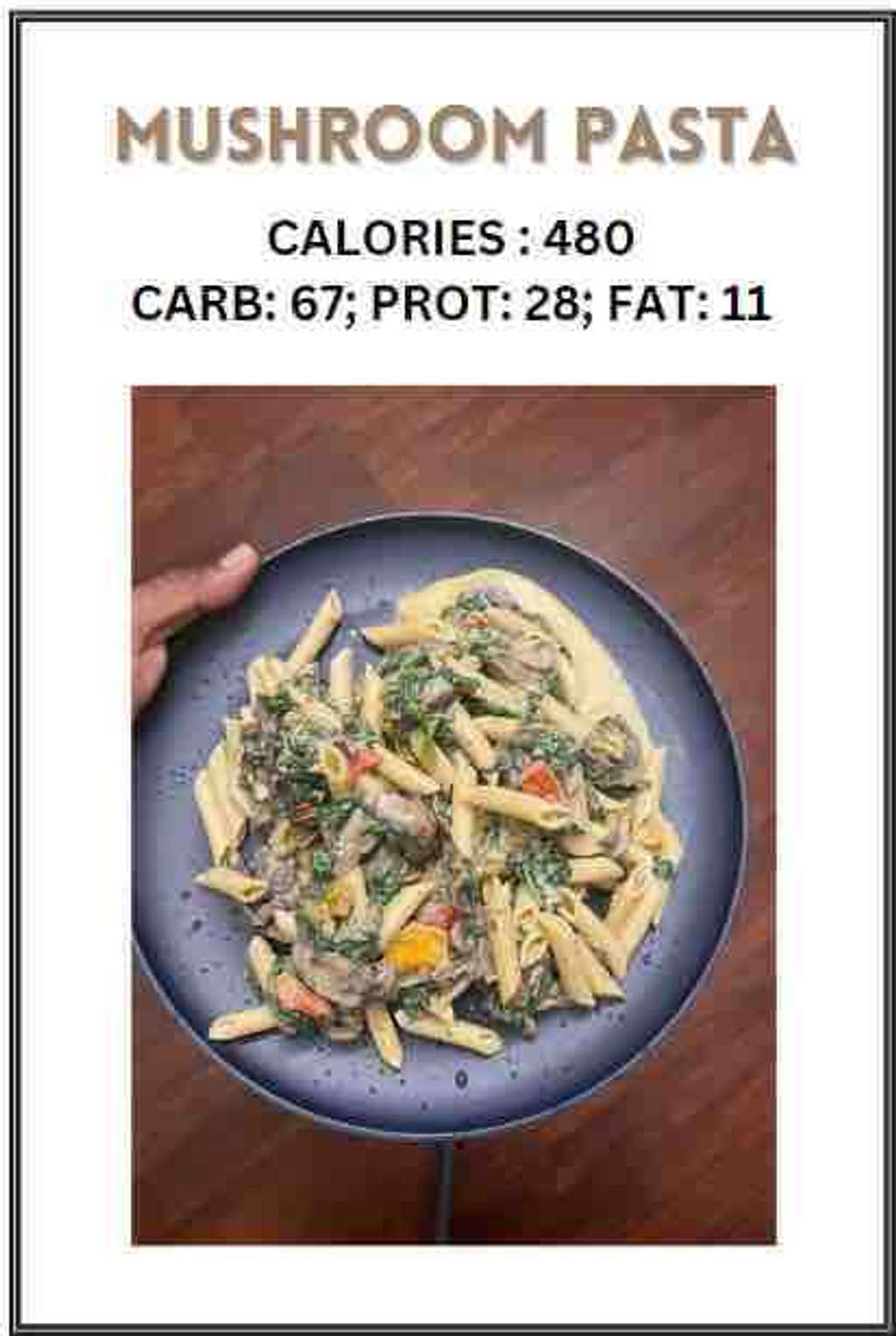 No Cheese Mushroom Pasta