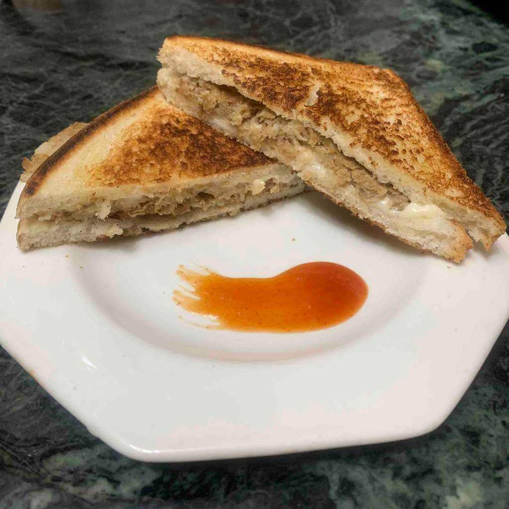 Soya patty cheese sandwich