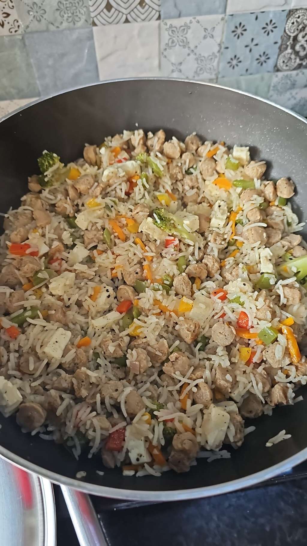 Soya paneer rice