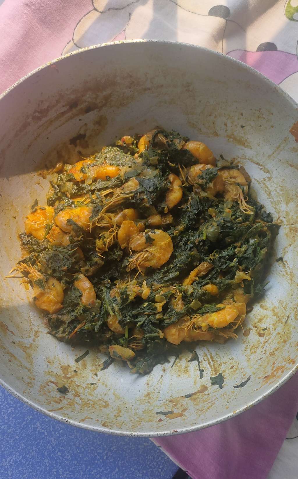 Palak prawns 