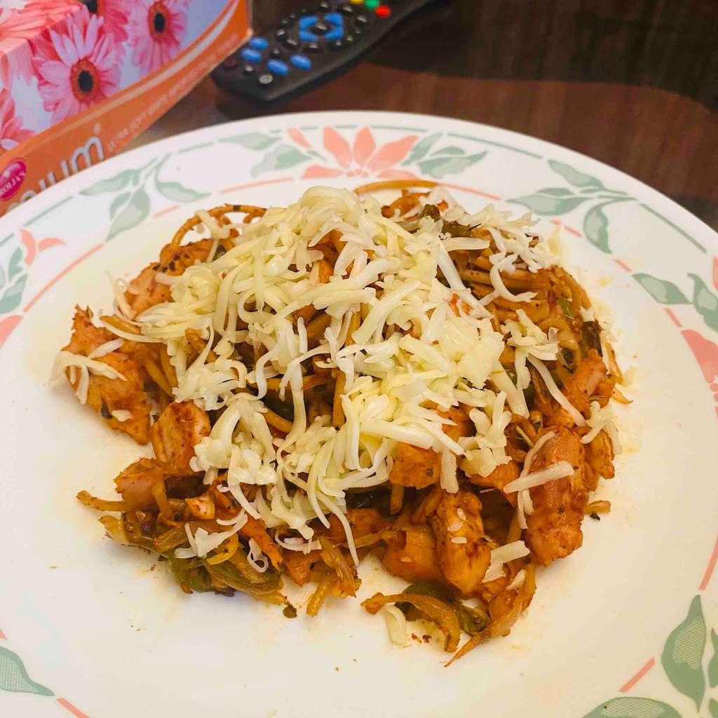 Whole wheat pasta with chicken 