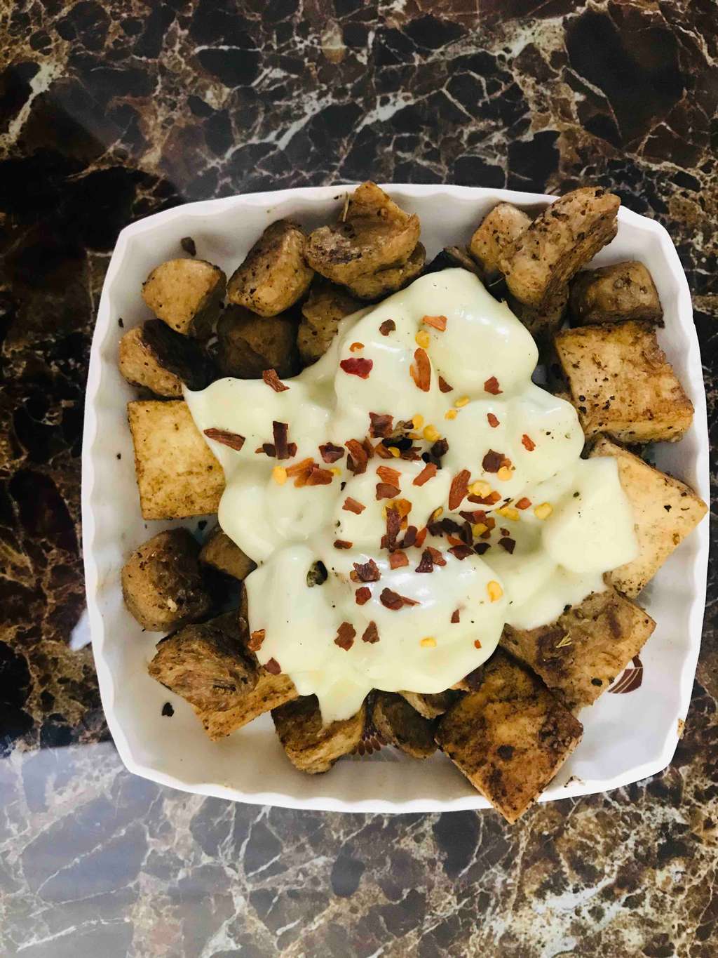 Cheesy soya & tofu stir fry