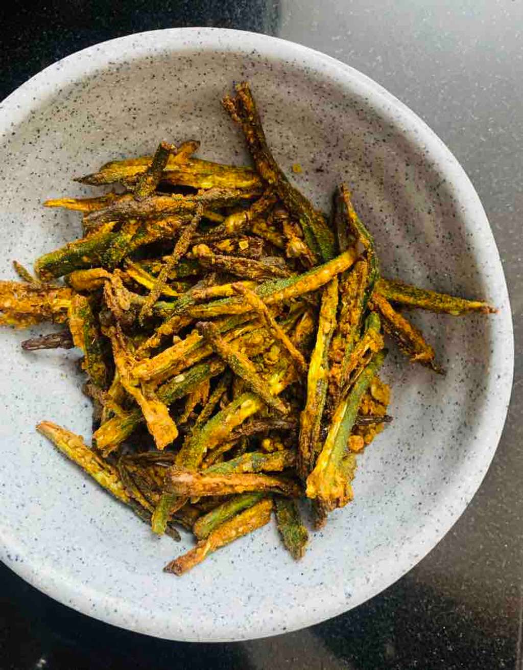 Airfried Kurkuri Bhindi