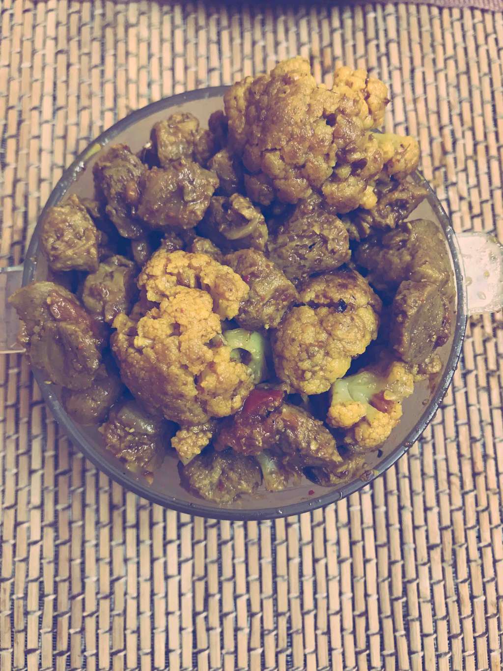 Cauliflower soya chunks curry