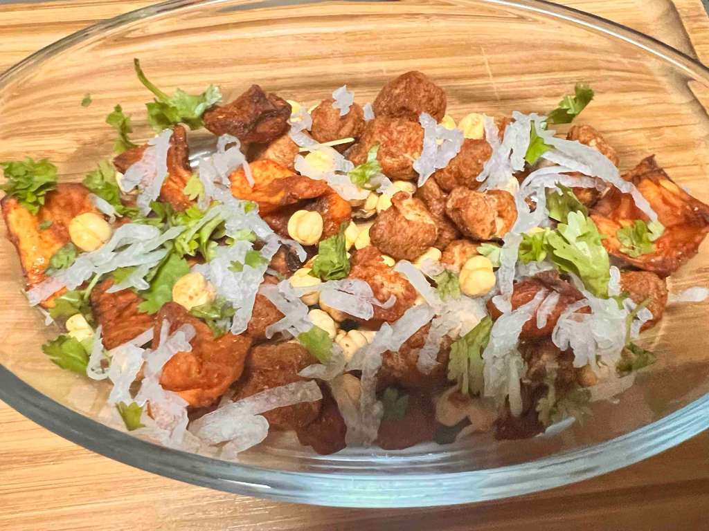 Sweet potato with soya and Channa chaat 