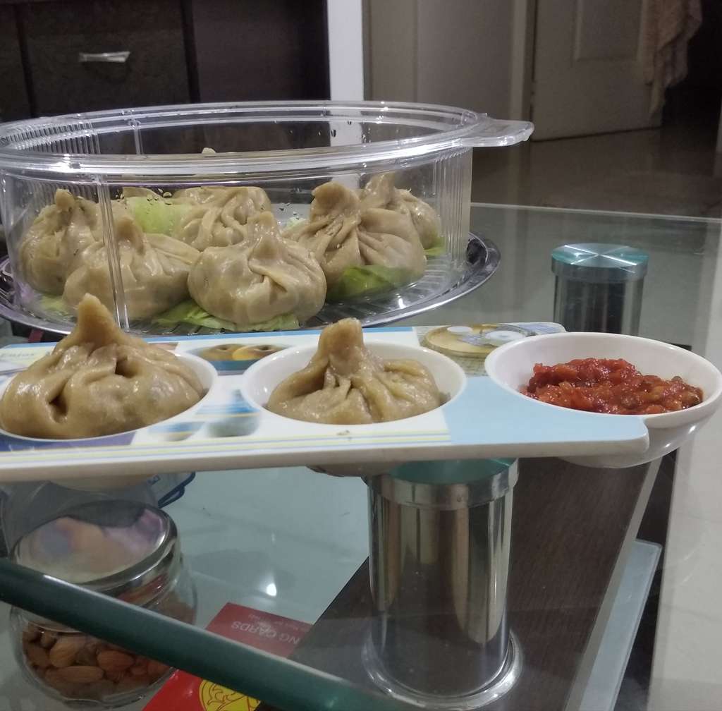 Soya paneer momos 