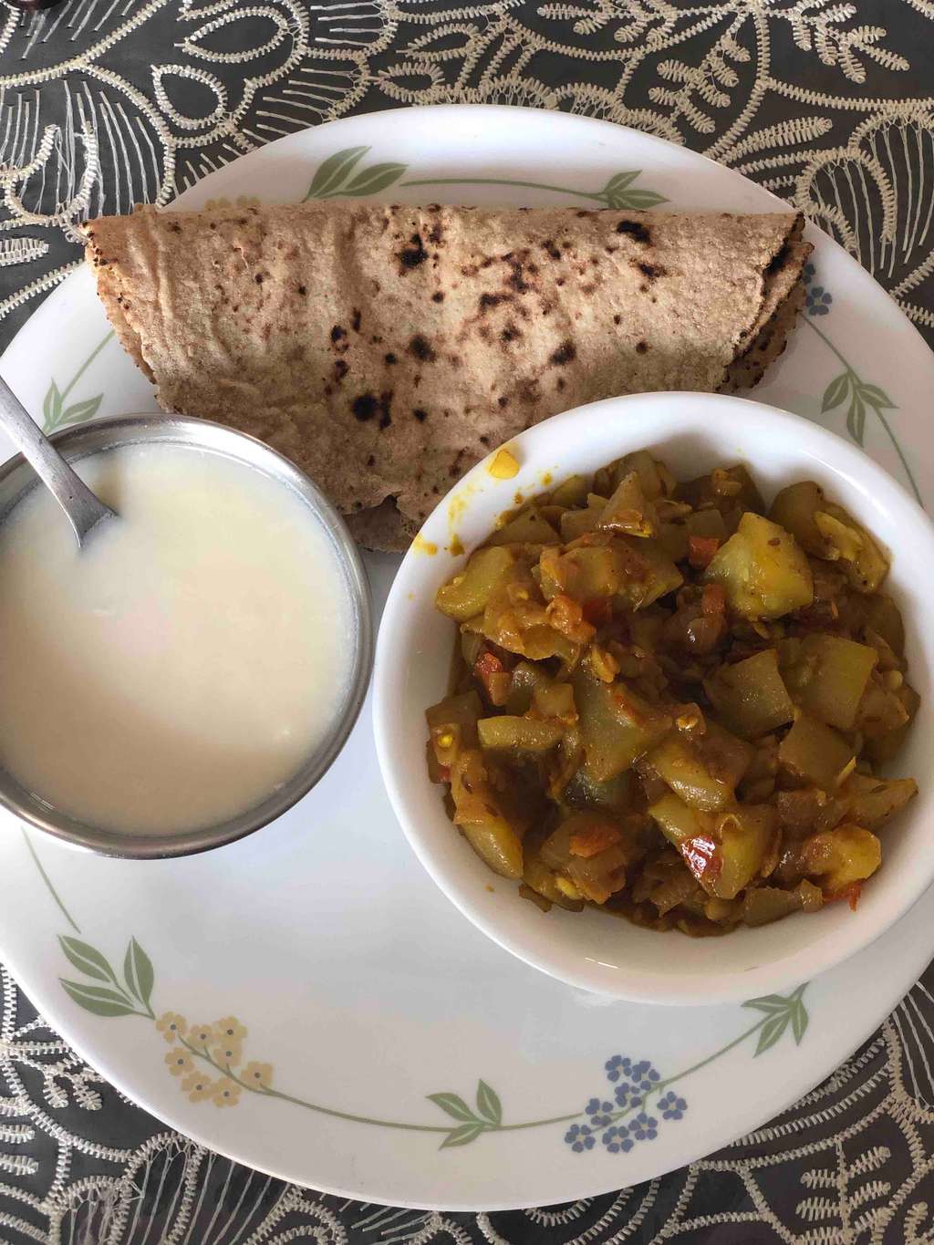 Soya Roti Sabji with Skimmed Curd