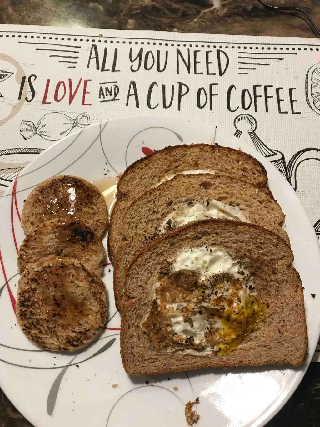 egg pouch inside a bread