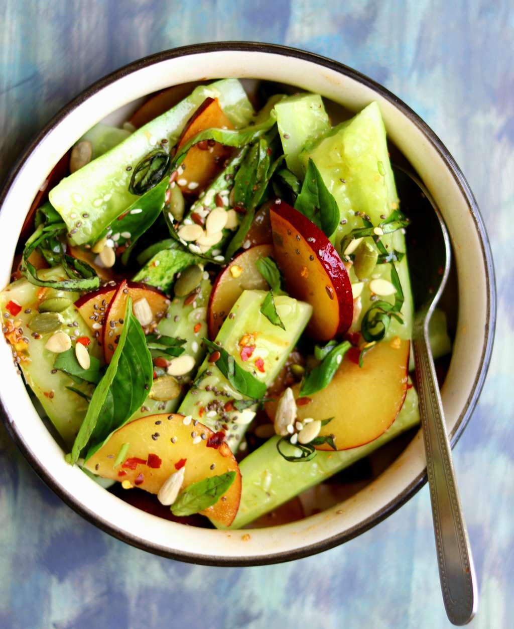 Smashed Cucumber Plum Salad