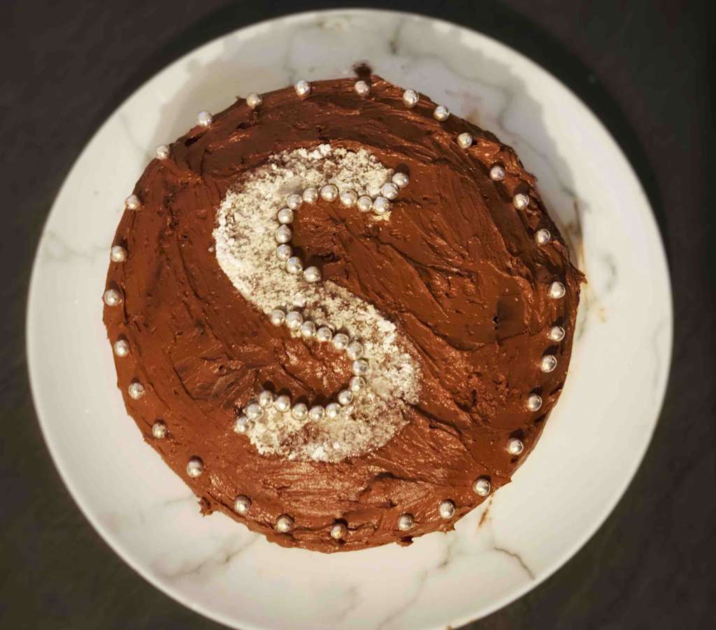 High-protein double-chocolate birthday cake