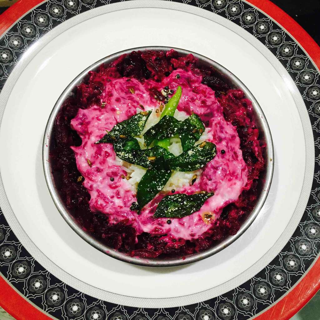 beetroot curd rice