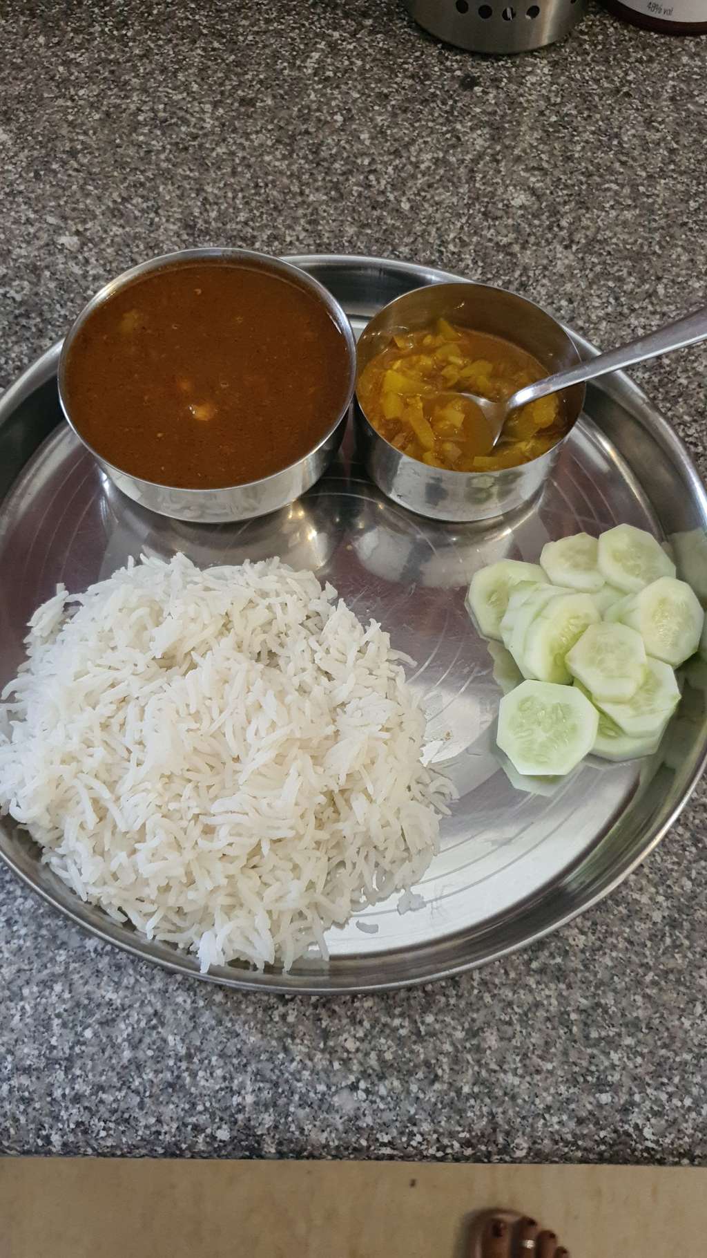 chole rice and ghiya