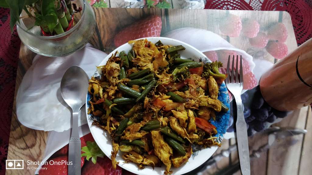 Hara Bhara Chicken Bhurji