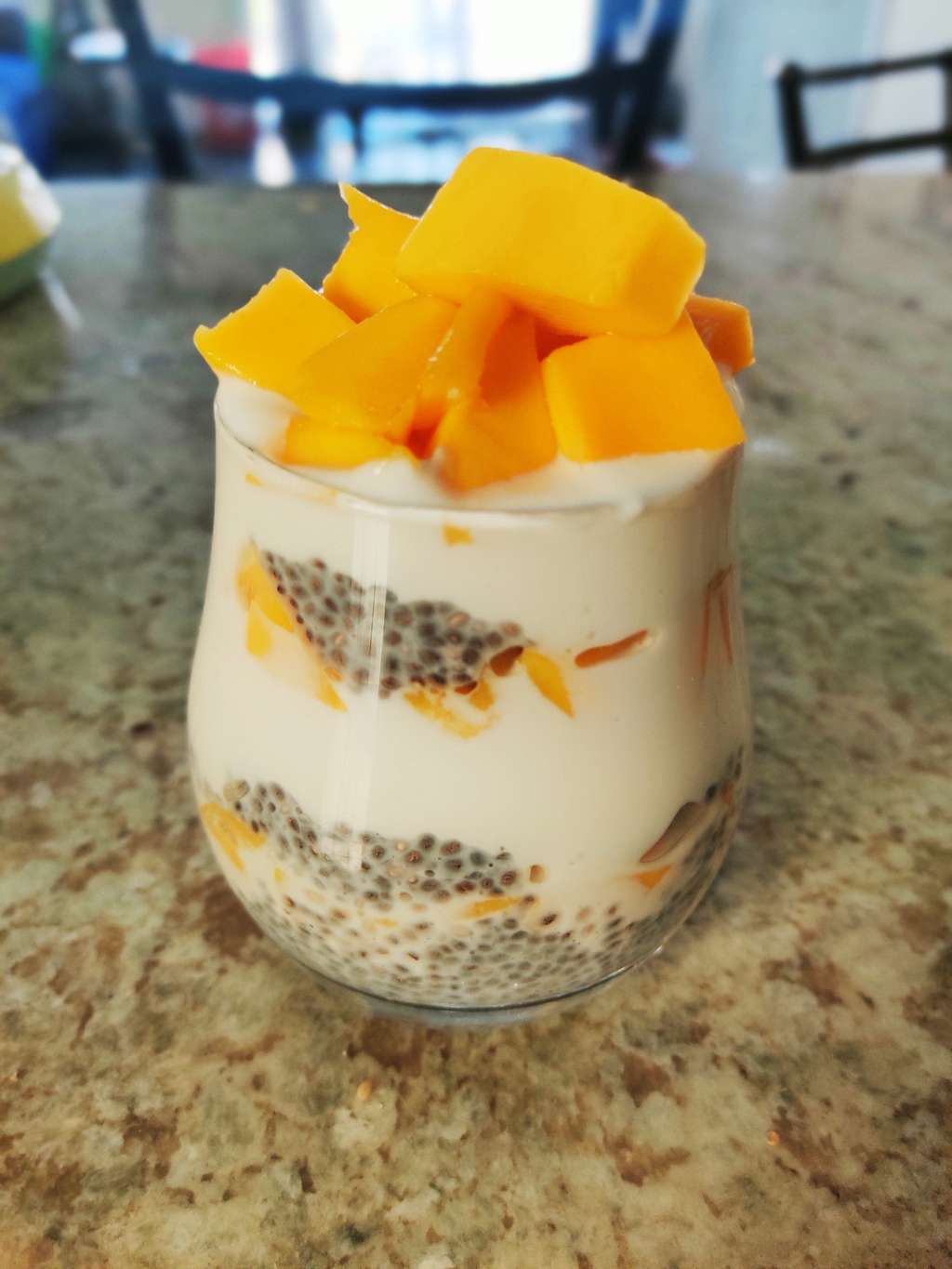 Mango chia pudding with Greek yogurt