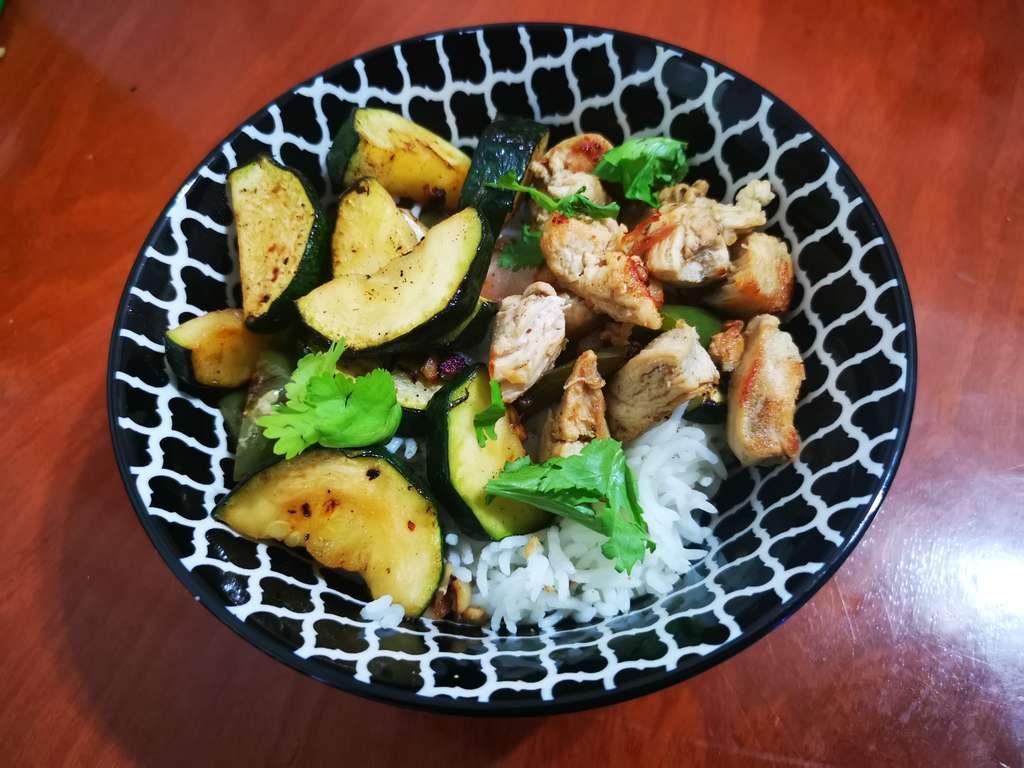 Zucchini Chicken stir fry