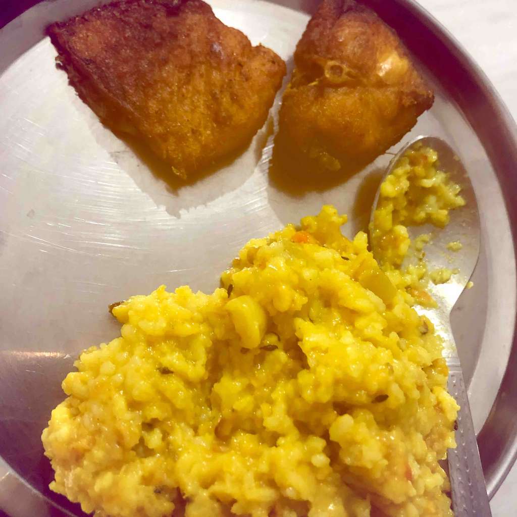 Moong Dal khichdi with Pan fried Rohi