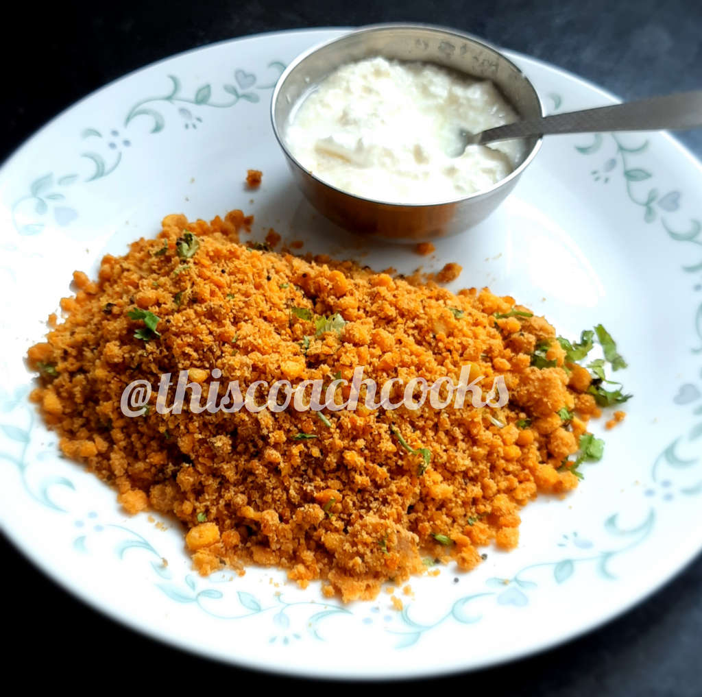वाटली डाळ (spicy chana daal) with a twist of Soya! 