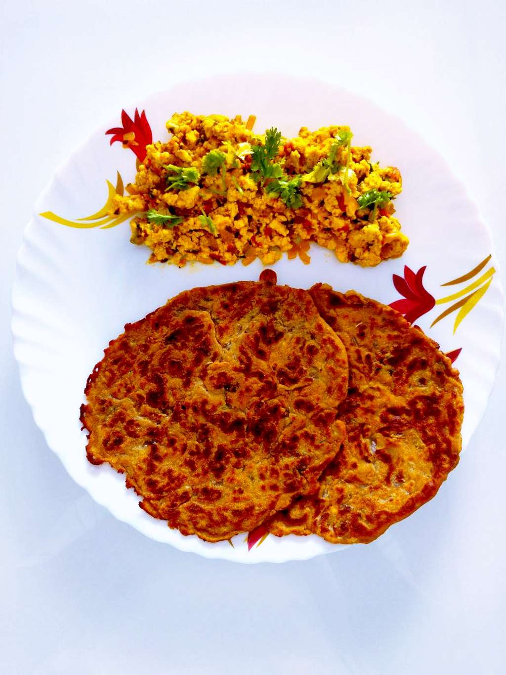 Soya chunks cheela and paneer bhurji