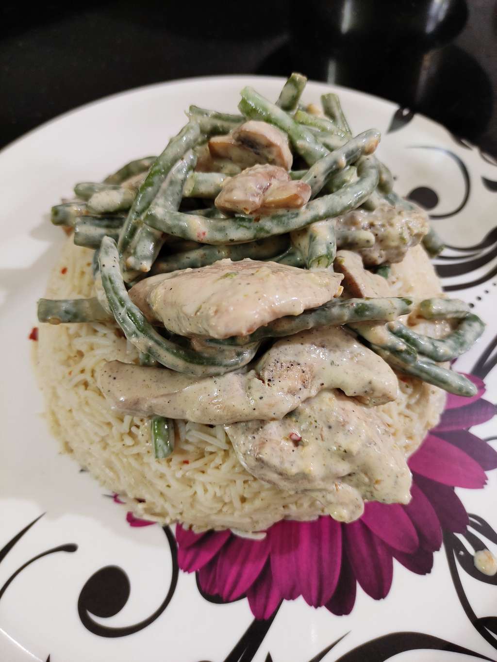Chicken Mushroom in Creamy White Sauce! (with YouTube link for recipe)