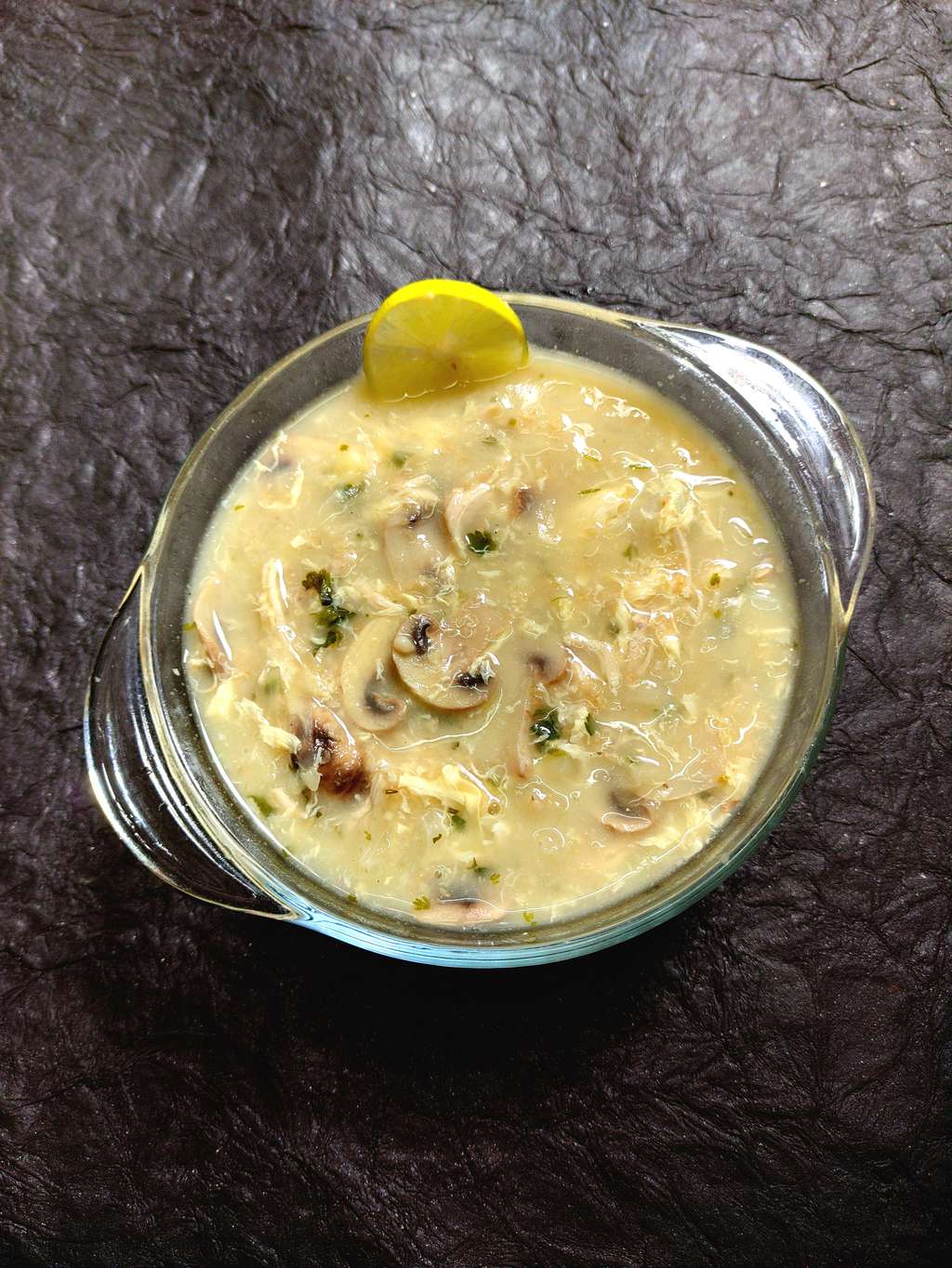 Lemon Coriander Egg Drop Soup (High Protein! Very filling!)