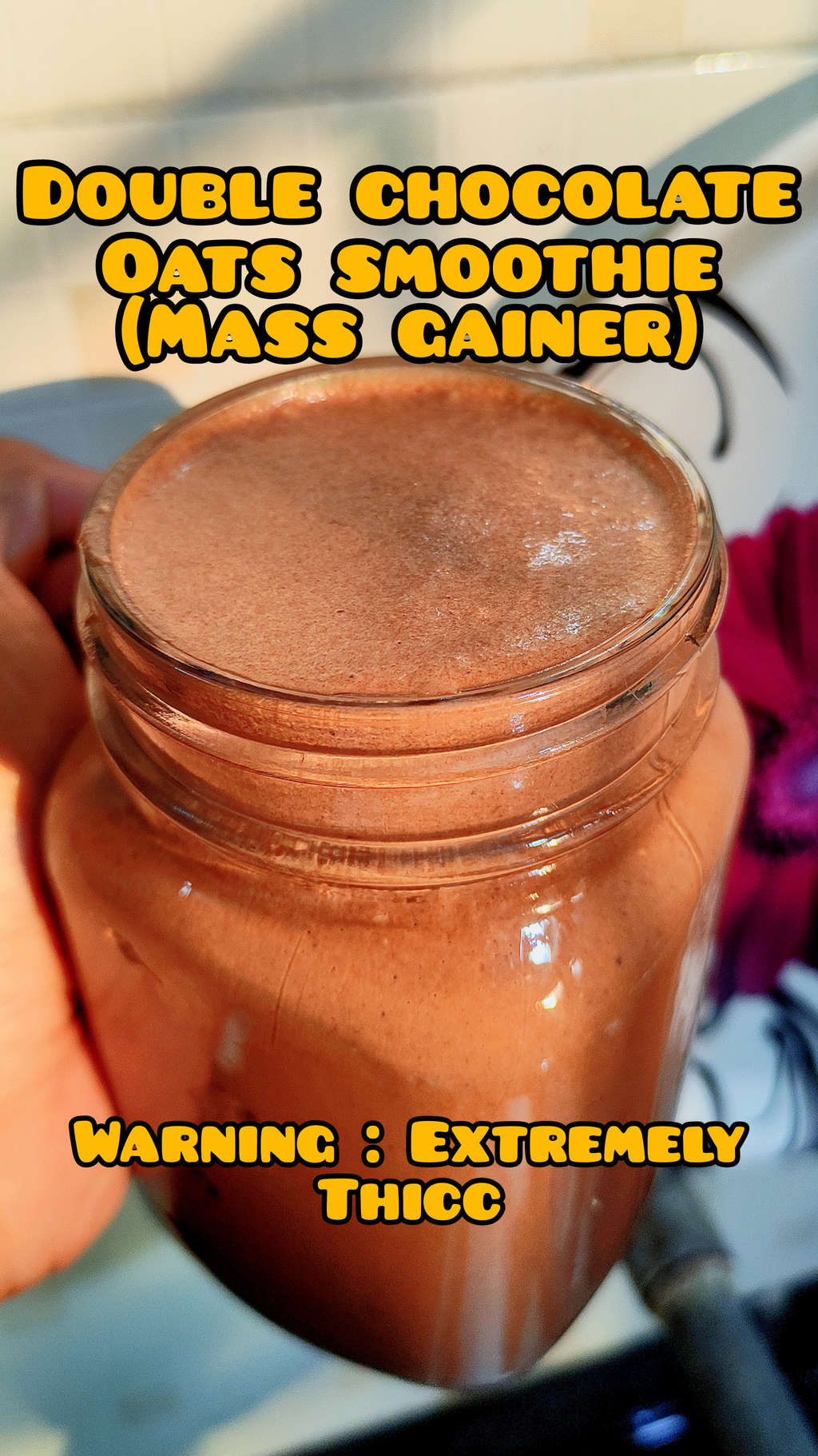 Double Chocolate Oats Smoothie (MASS GAINER)(Easy ingredients)