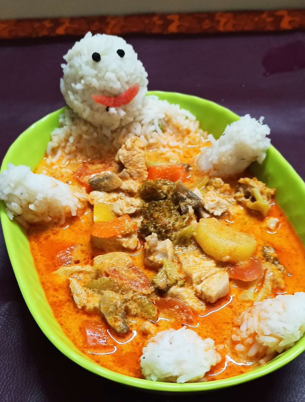 Thai Curry🍛 with herb rice. 