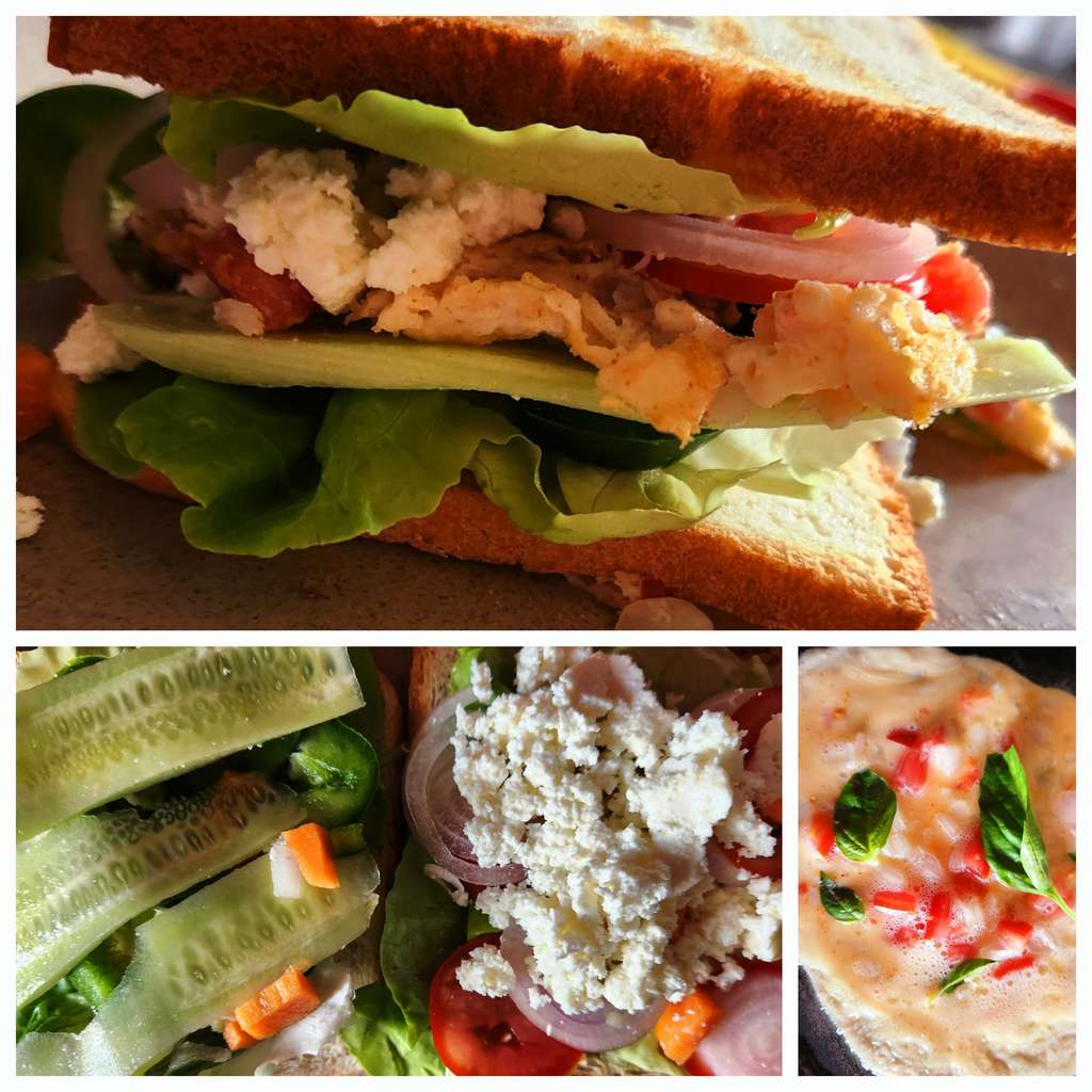 Egg White and Veggies sandwich