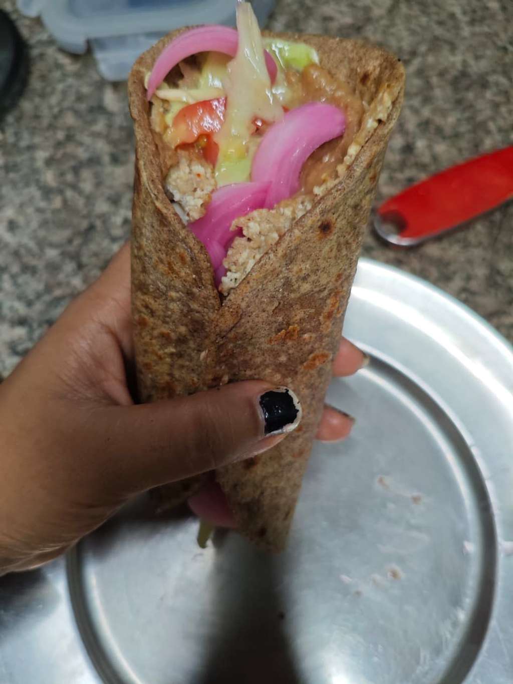 High Protein Falafel hummus wrap