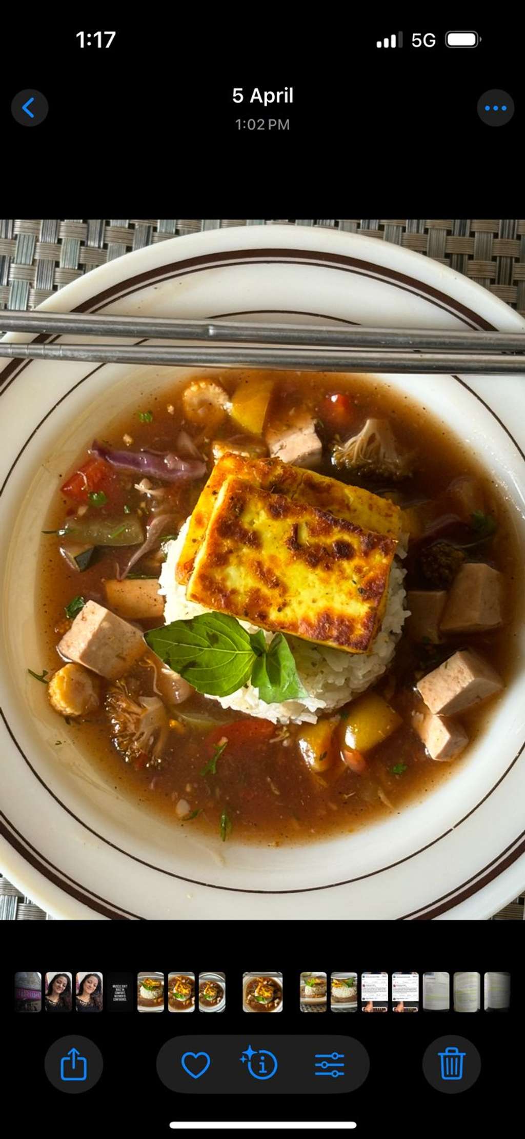 Paneer-Tofu Curry with Herbed Rice