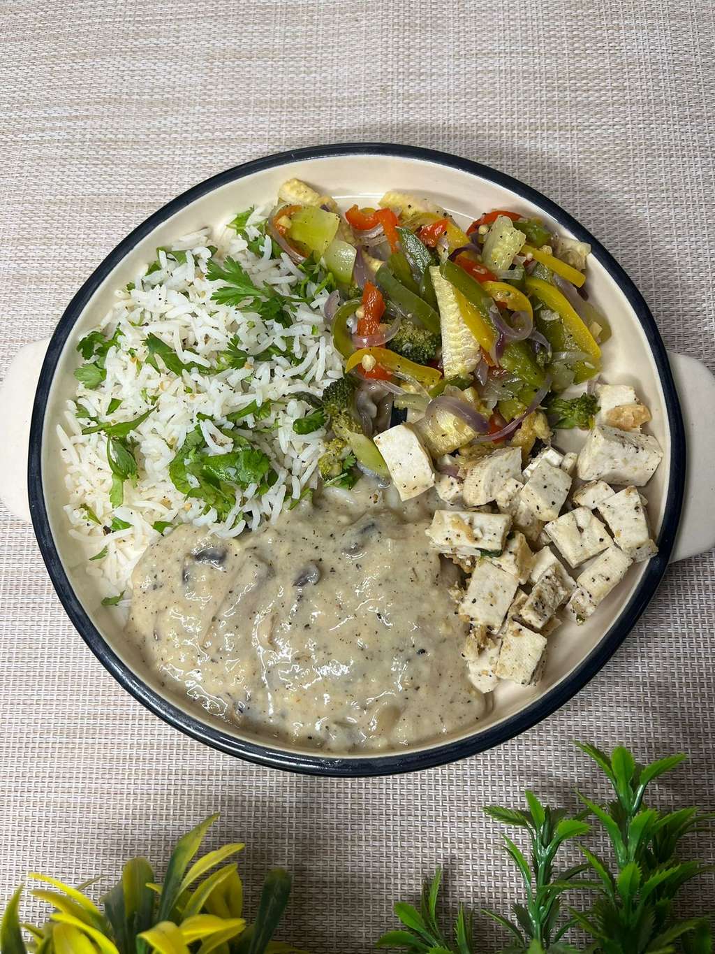 Mushroom Tofu Rice Bowl
