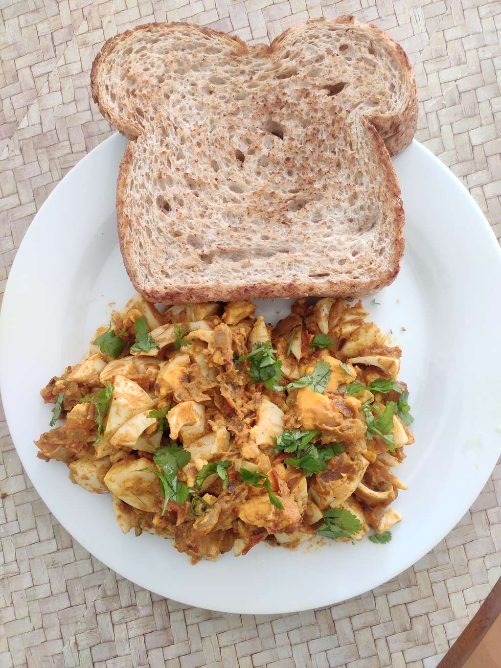 Boild egg burji with Bread