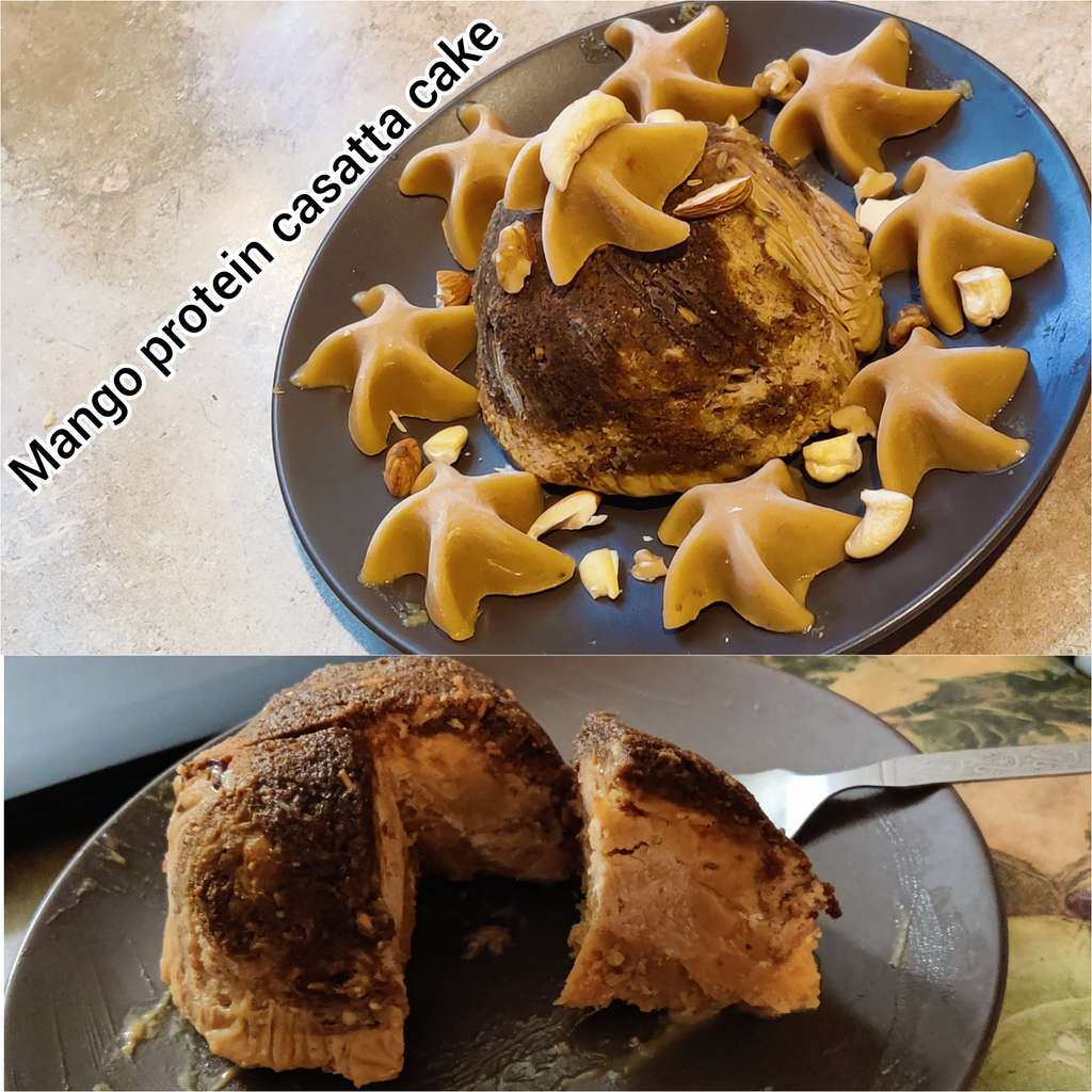Mango protein casatta cake