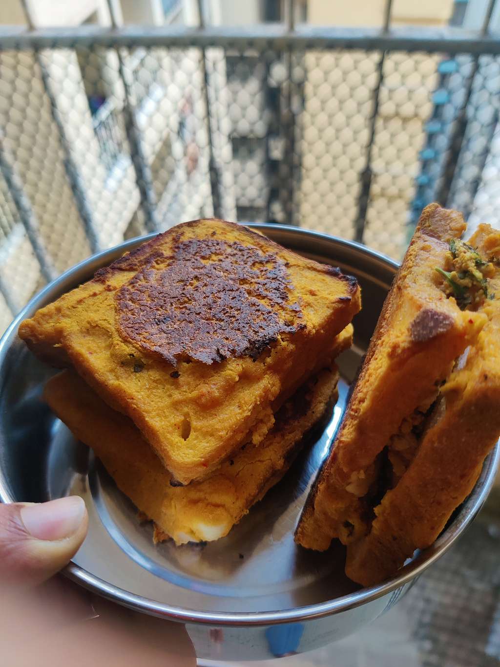 Soya Paneer Stuffed Bread Pakoda