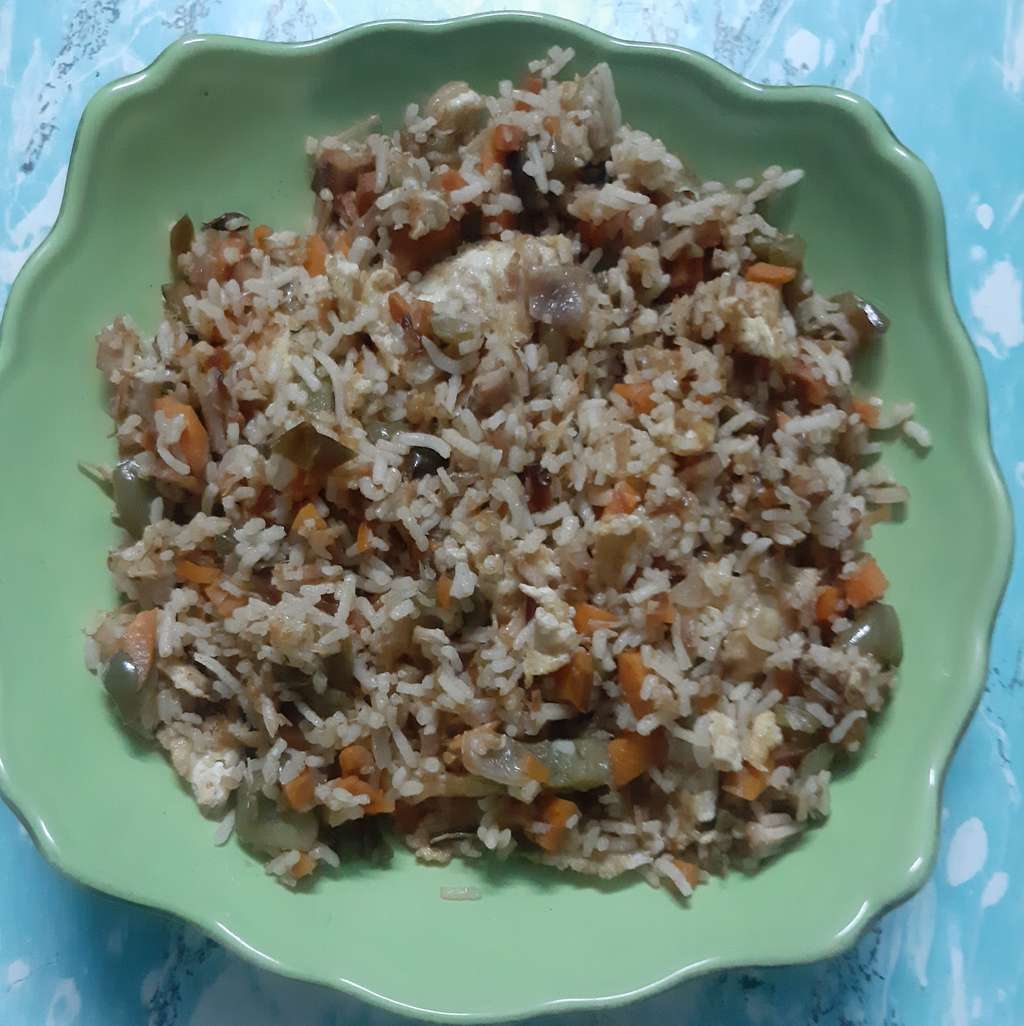 Chicken egg fried rice.