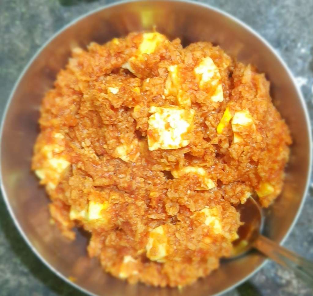Soya chunks Kheema with Paneer 