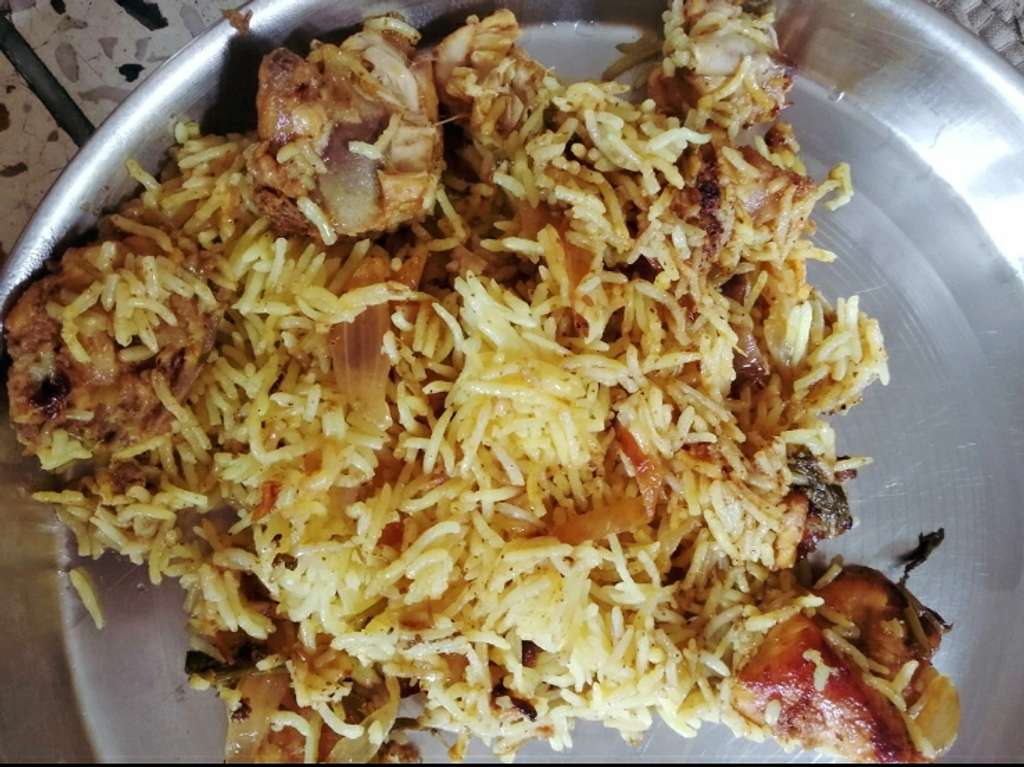 Chicken biryani.