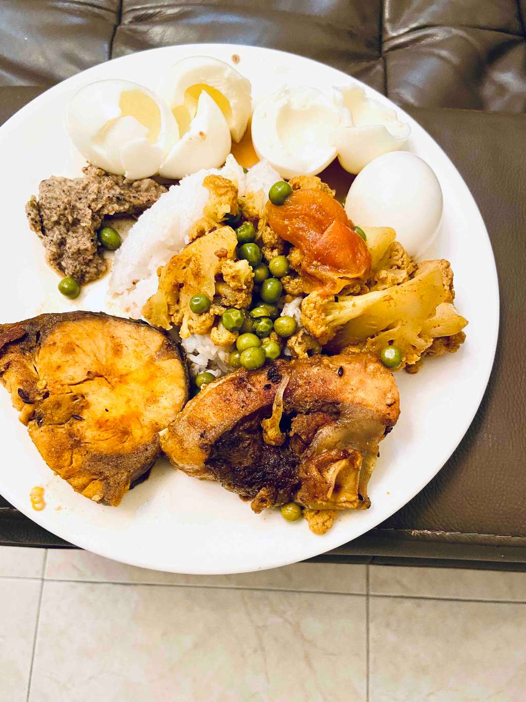 Bengali style fish curry with vegetables 