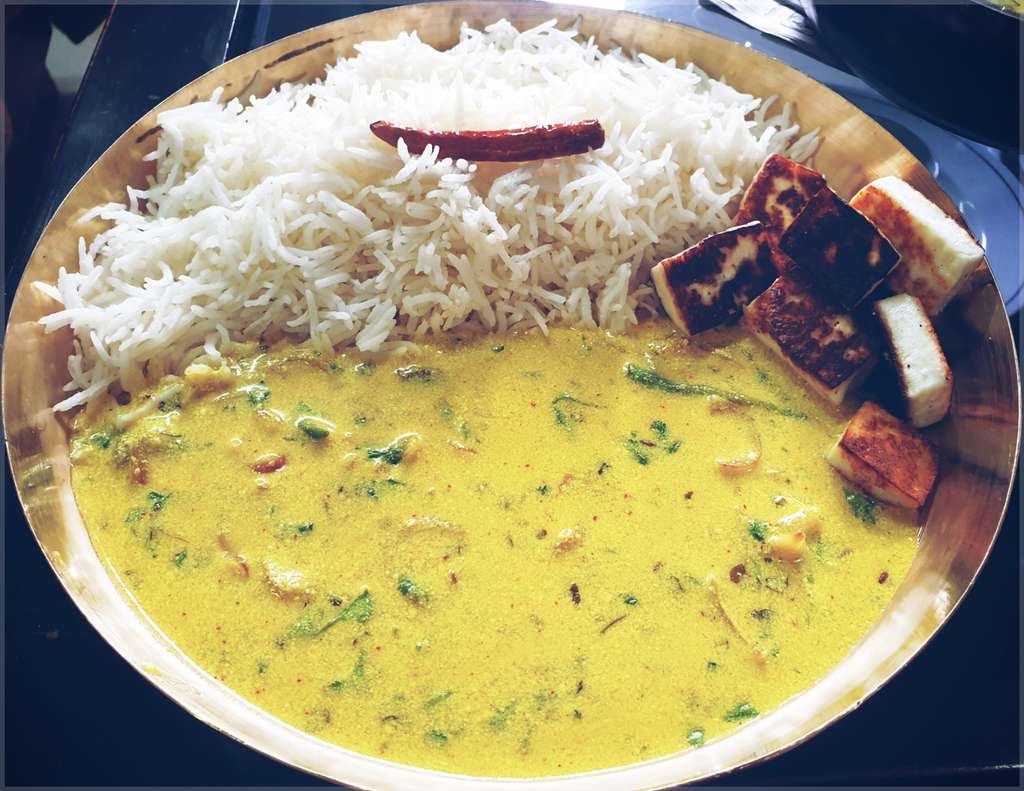 Kadhi chawal and Kurkura Paneer