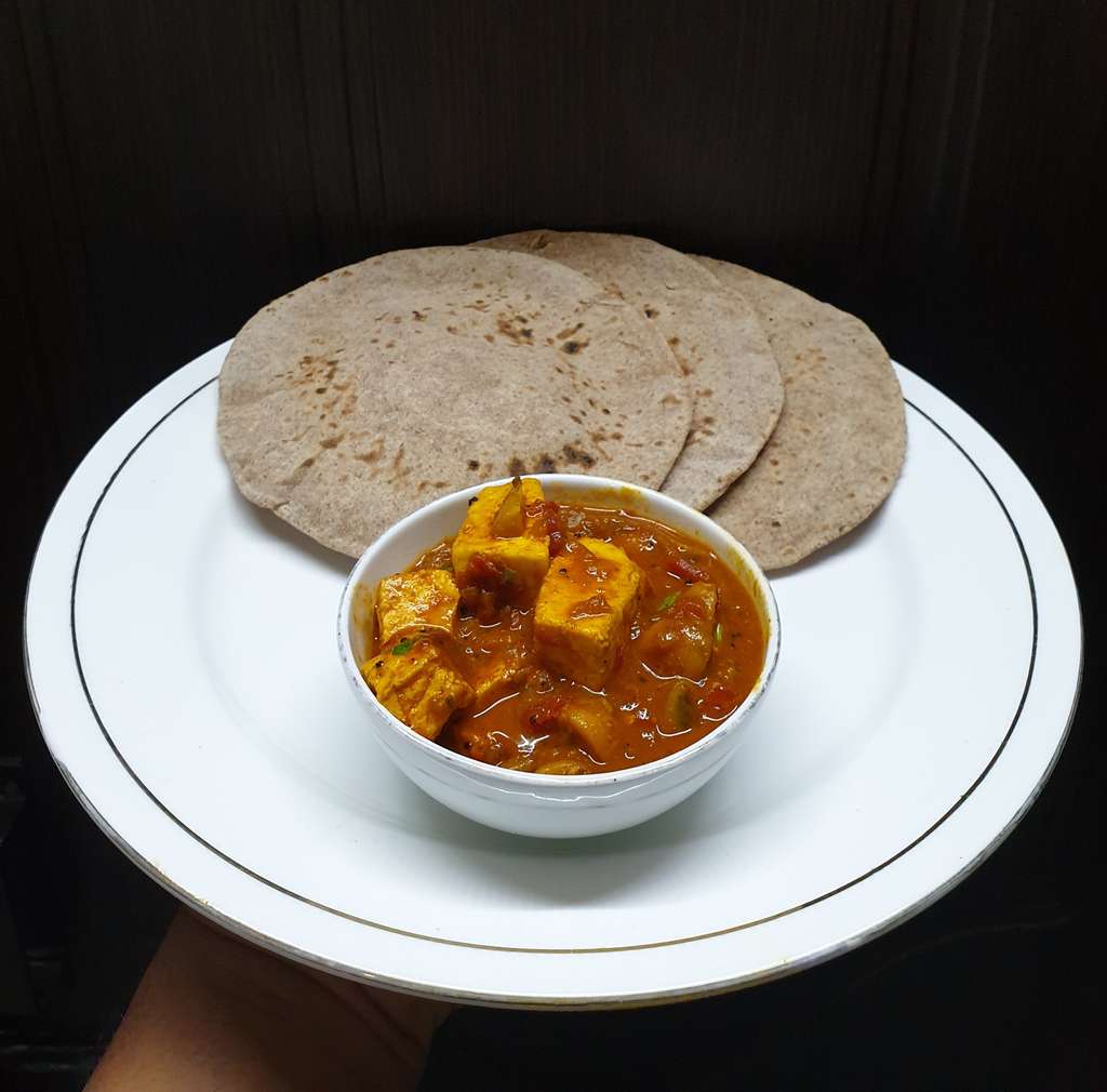 Paneer Mushroom Masala and Chapati