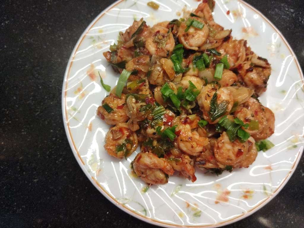 Garlic butter prawns