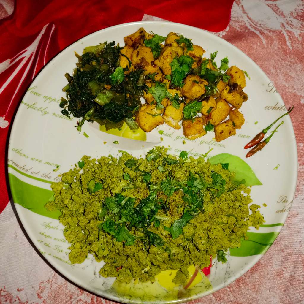 Chicken with Mustard Greens