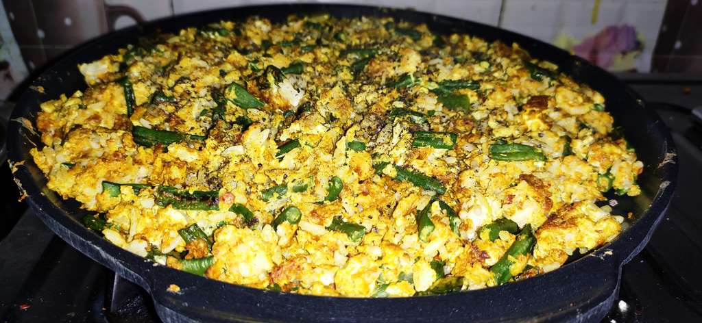 Quantified Egg Fired Rice with soya chunks