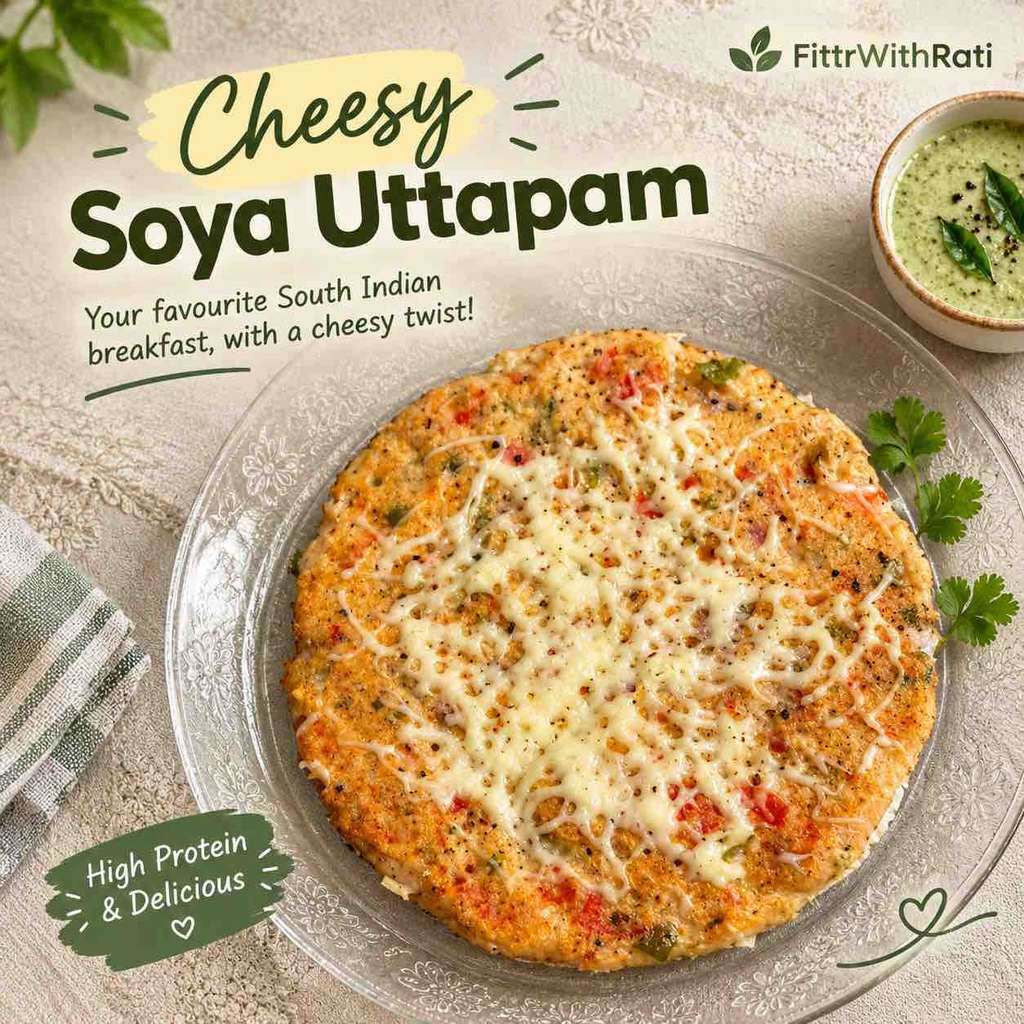 cheesy soya uttapam