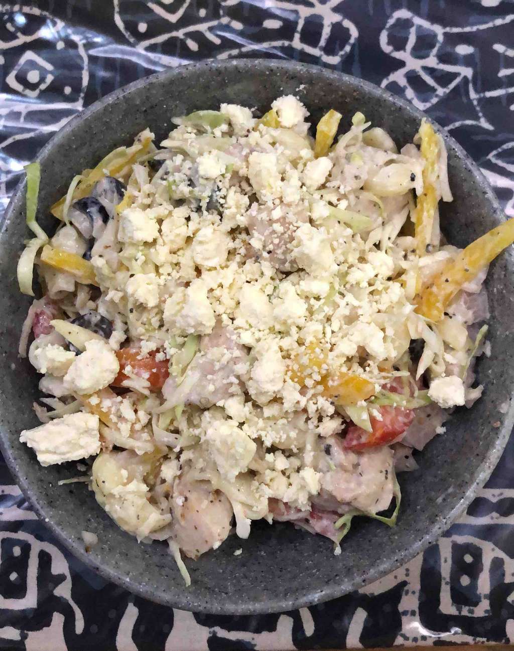Chicken Macaroni Salad with Feta
