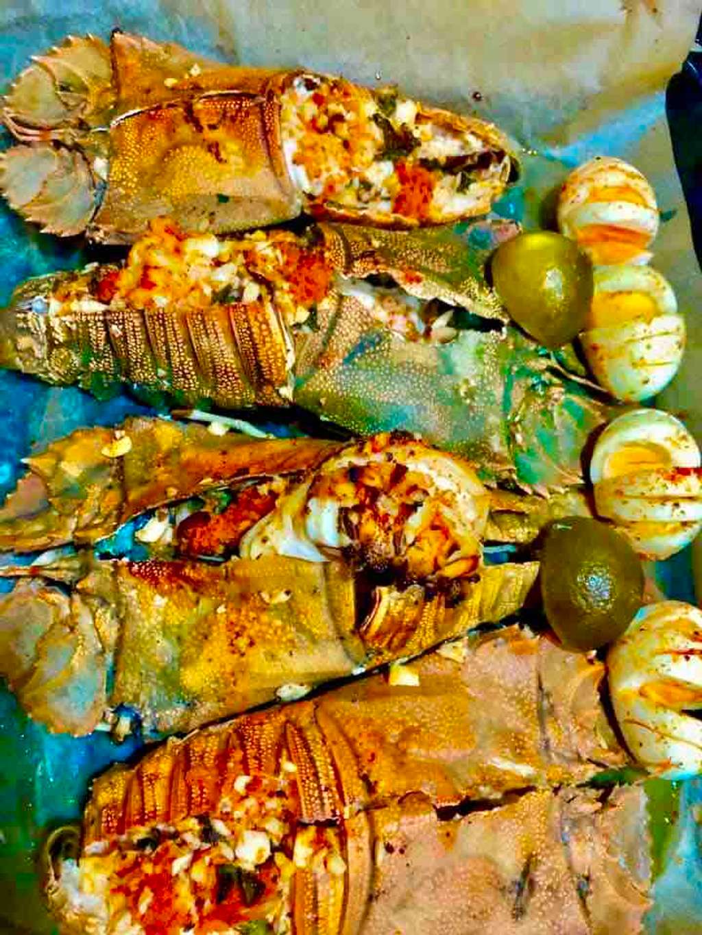 slipper lobster stuffed and baked