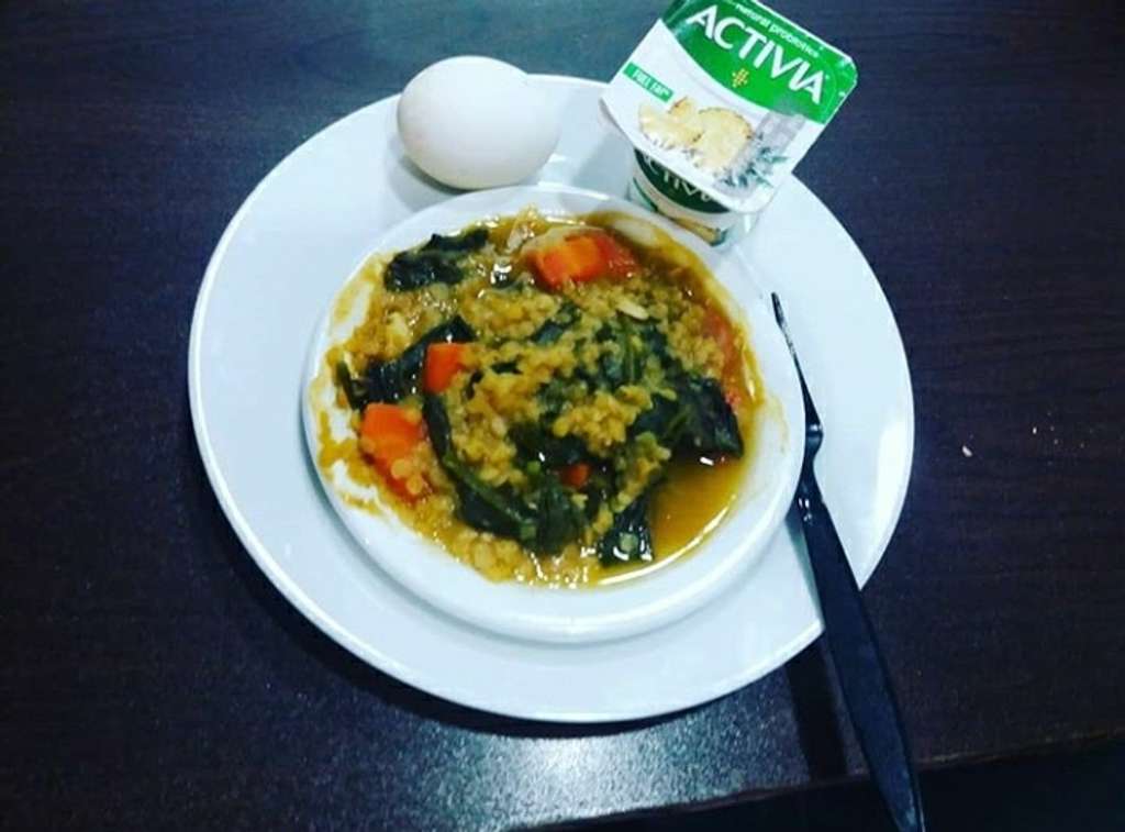 spinach in a split pea soup
