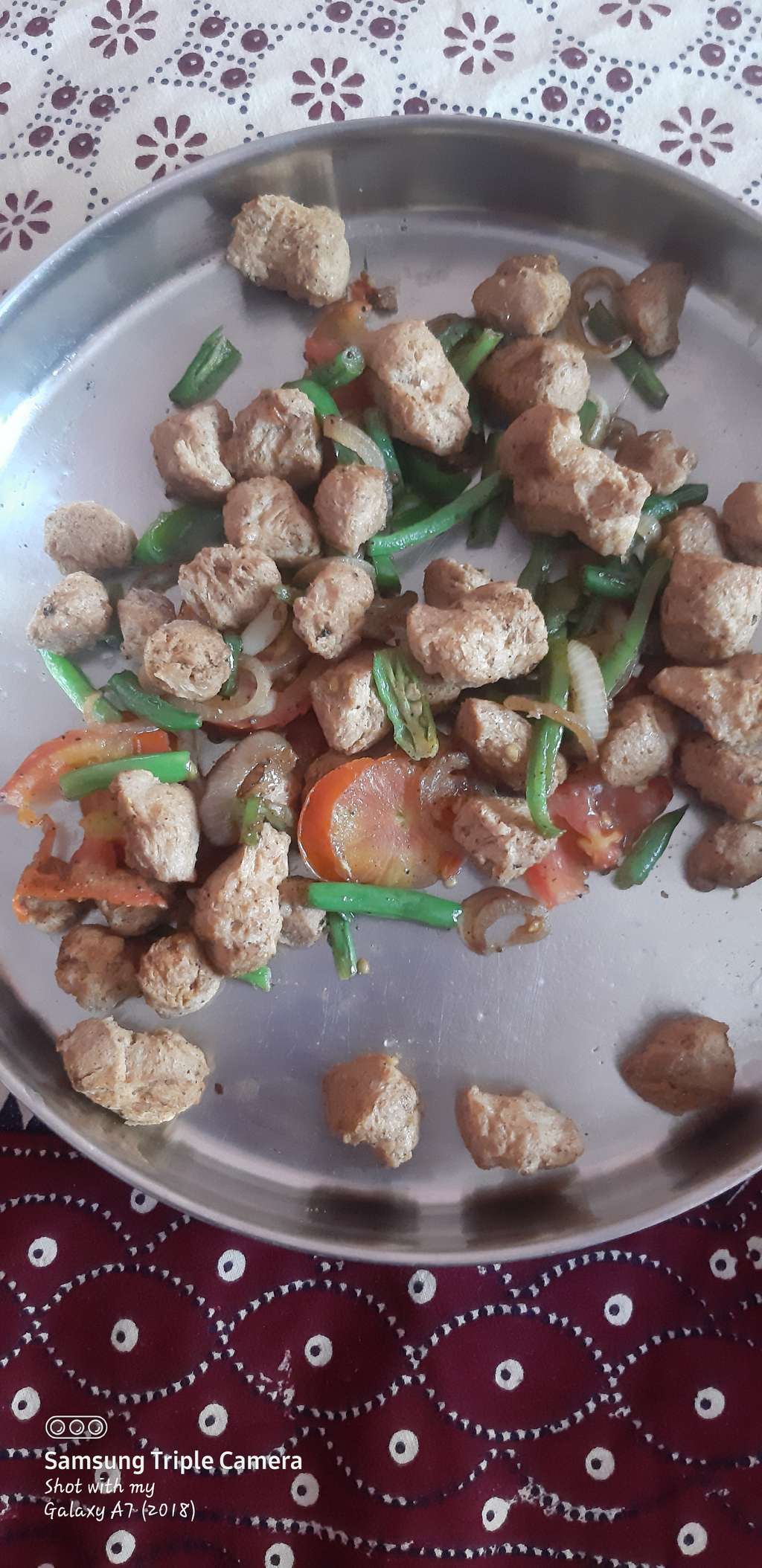 sauted vegetables and soya chunks