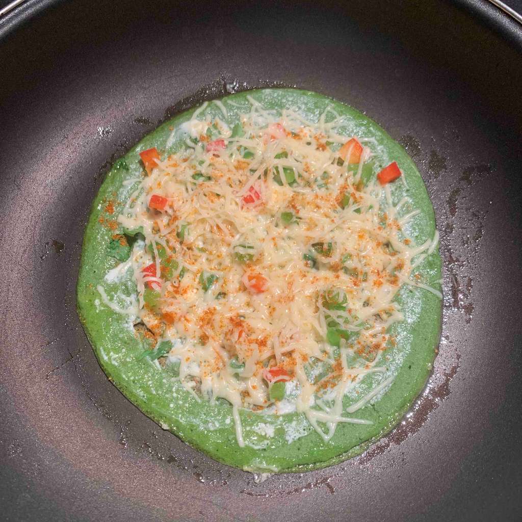 Palak Pizza Pesarattu!! 