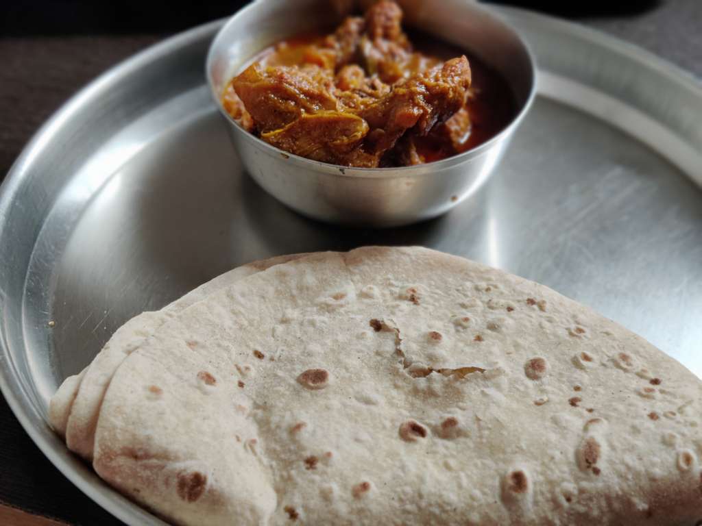 Roti and Mutton curry  